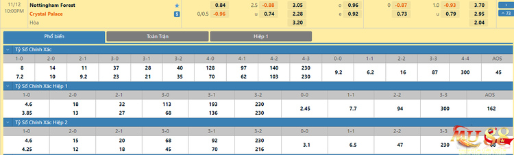 Các chuyên gia soi kèo trận đấu Nottingham Forest vs Crystal Palace